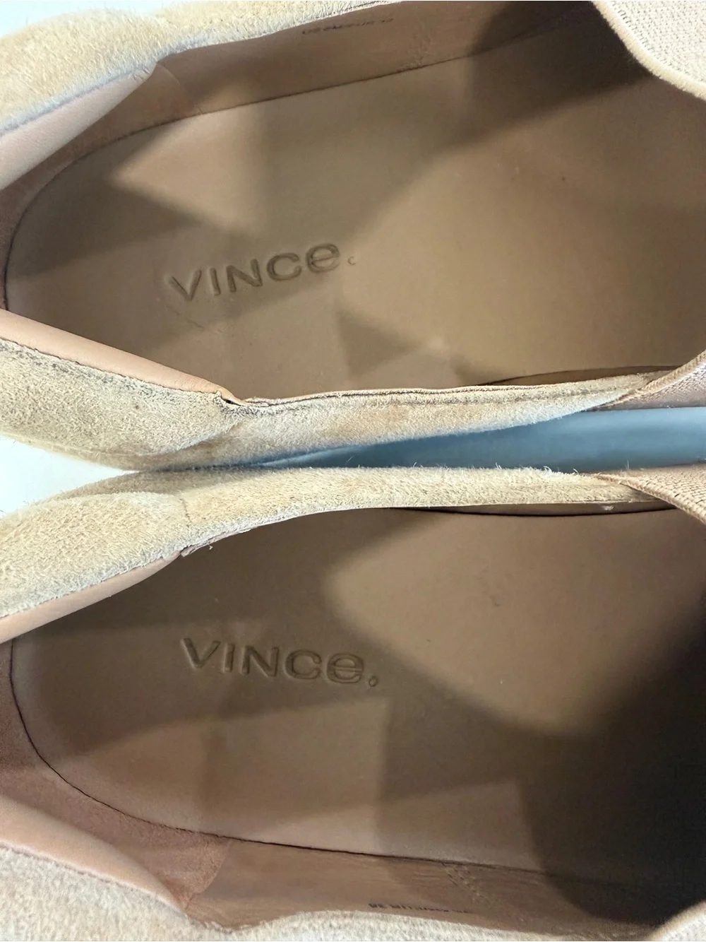VINCE Beige Suede Espadrille Platform Slip-Ons